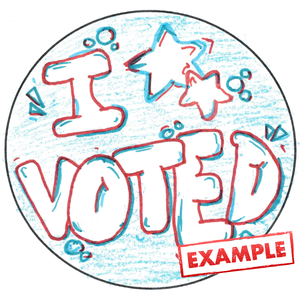 An example image of an i voted sticker design