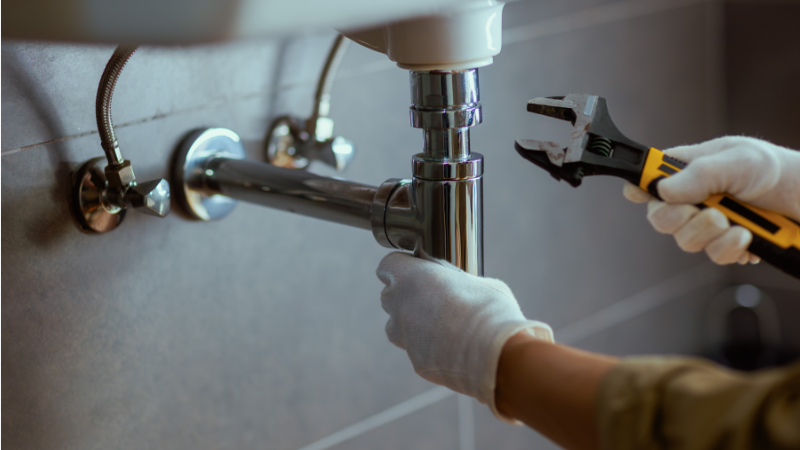 Fixing the drain under a sink