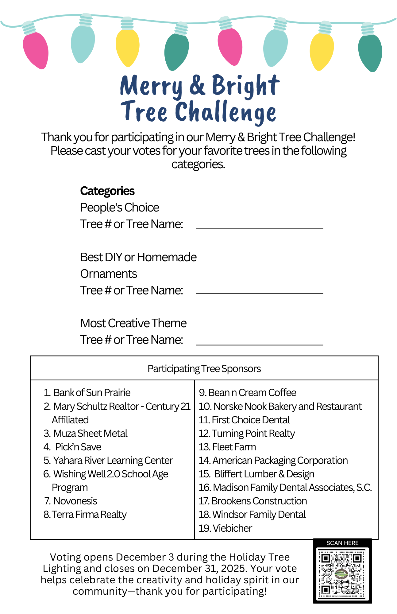 Merry and Bright - Paper Ballot