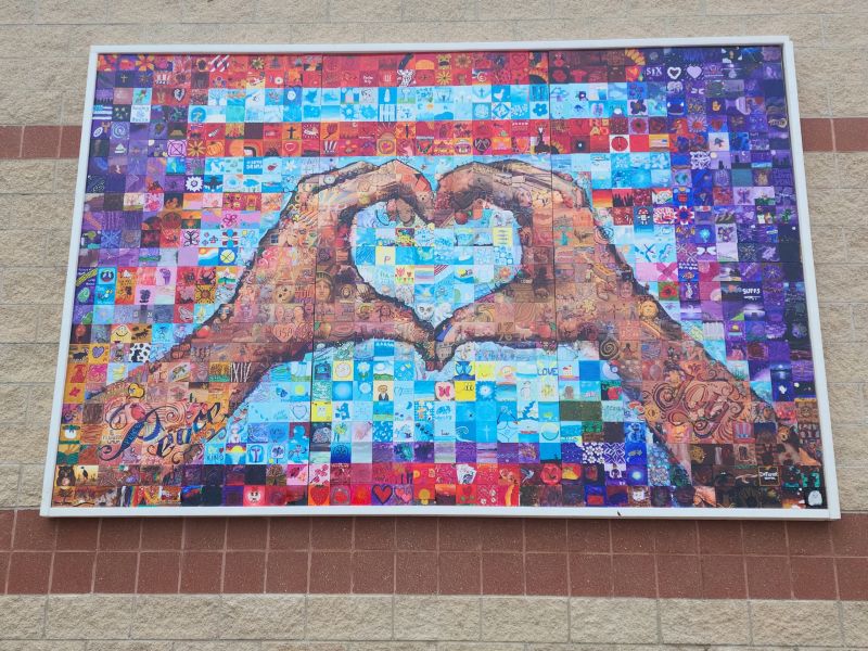 Installed mural at the Public Service Building
